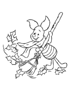 A coloring page of winnie the pooh - piglet
